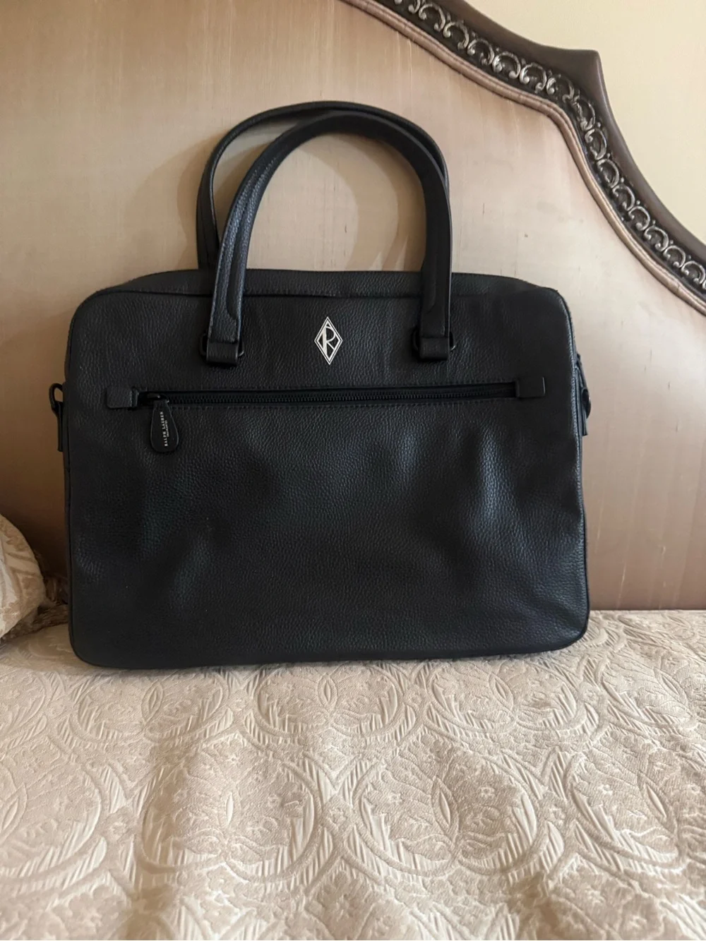 Ralph Lauren Black Men's Leather Briefcase Tote